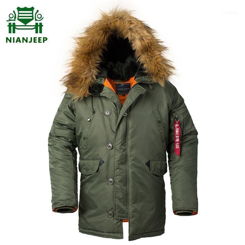 

Men's Down & Parkas 2021 Winter N3B Puffer Jacket Men Long Canada Coat Fur Hood Warm Trench Camouflage Tactical Bomber Army Korean Parka1