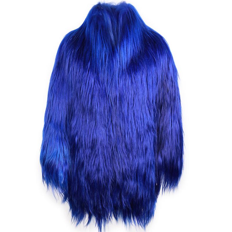 

Women's Fur & Faux YOLOAgain Women Stand Collar Long Coat Ladies Full Pelt Goat Jacket Outerwear, Black