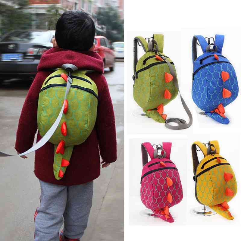 

Korean version of cute cartoon Bag Backpack, Lost dinosaur bag - green