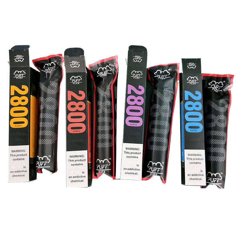 

24 ship Puff Flex 2800 Puffs Vapor Disposable Electronic Cigarette 20 colors 1500mAh Battery 10ml ecig Cartridge carts Packaging PuffBar Puf