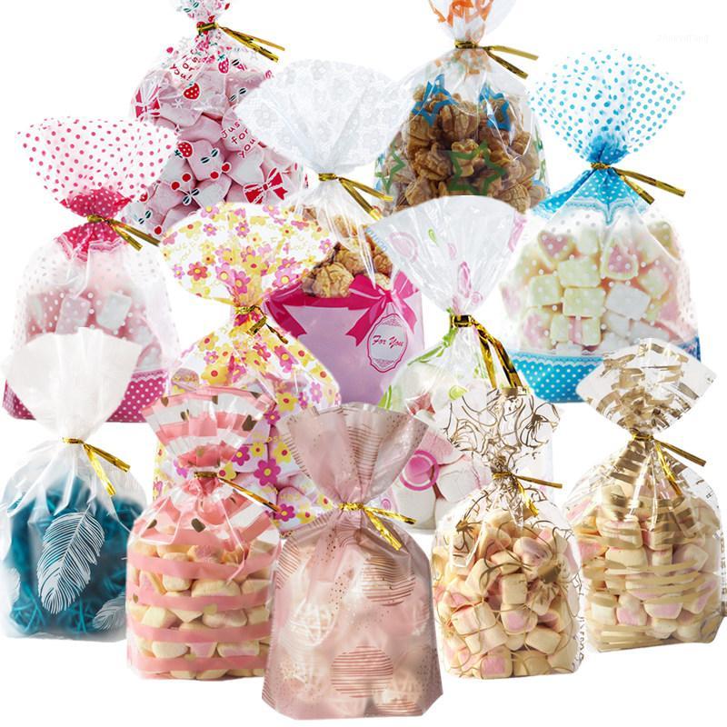 

Gift Wrap 12 Style 50pcs Wedding Favors Bag 20*28cm Large Colorful Plastic Biscuits Cookies Candy For Christmas Birthday Part