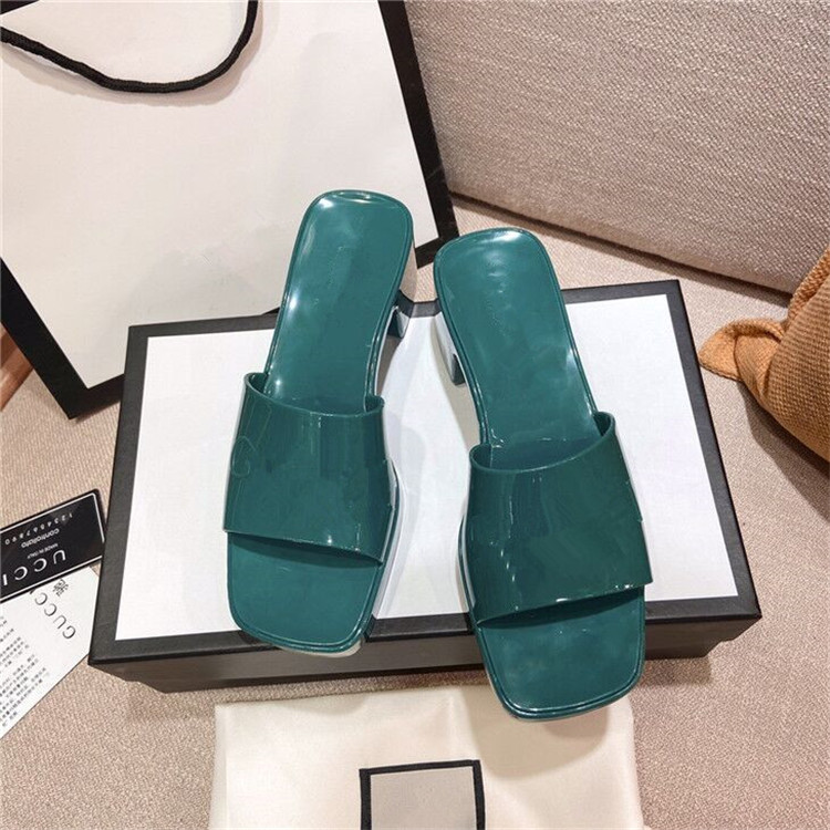 

Designer Women Rubber Slide Sandal Platform Sandals High Heels Slipper Chunky Bottom Outdoor Beach Flip Flops Party Shoes Candy, Black