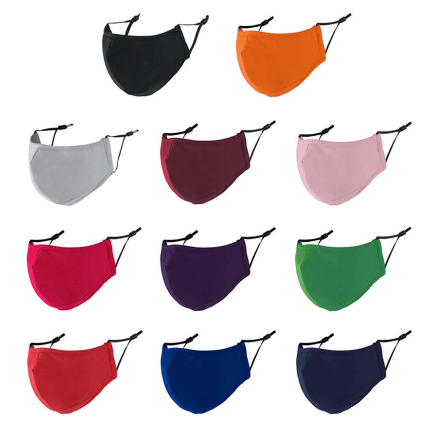 

wholesale face mask adult 3 layer Black blue green red anti dust cotton dustproof masks breathable washable anti-haze PM2.5 facemask