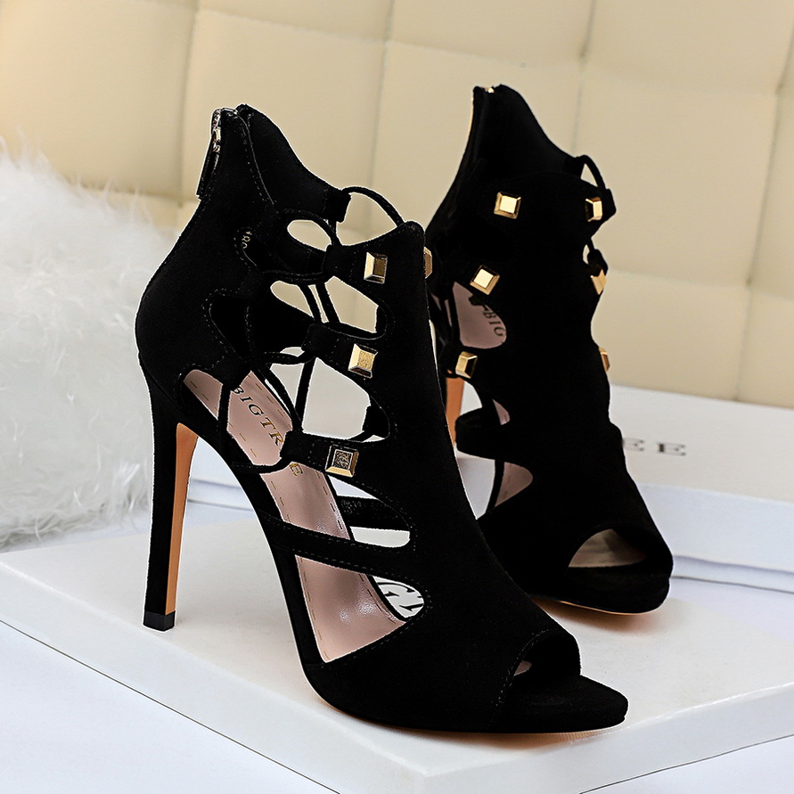 

Quality Designer Womens High Heels Night Club Party Wedding Luxury Black Red Slides Pointed Toes Pumps Dress shoe, 01