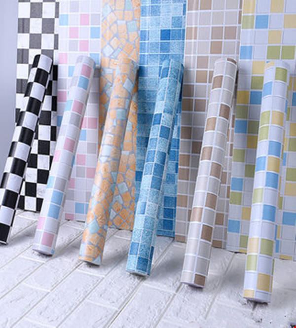 

5M Bathroom Tiles Waterproof Wall Sticker Vinyl PVC Mosaic Self Adhesive Anti Oil Stickers DIY Wallpapers Home Decor