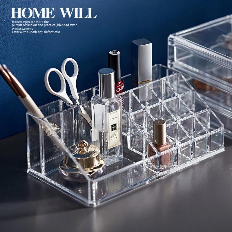 

Jewelry Pouches, Bags Acrylic Makeup Organiser Stand Earrings Ring Necklace Storage Case Lipstick Organizer Display Holder, Pink;blue