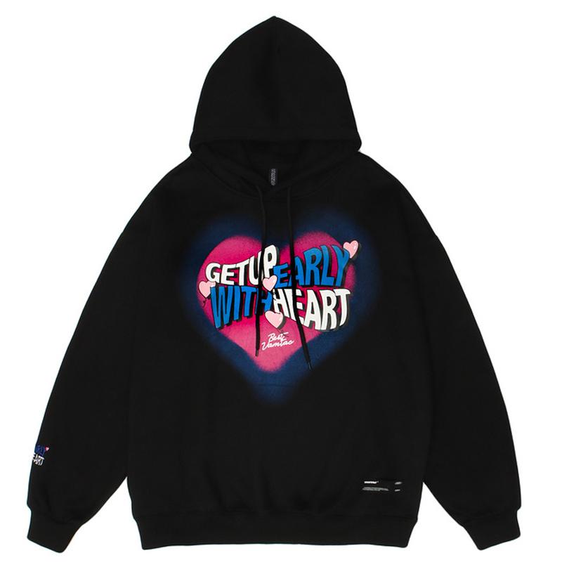 

Men's Hoodies & Sweatshirts Mens Women Letter Heart Print Couple Fleece Hoodie Sweatshirt Unisex Loose Outwear Autumn Oversize Cotton Pullov, White