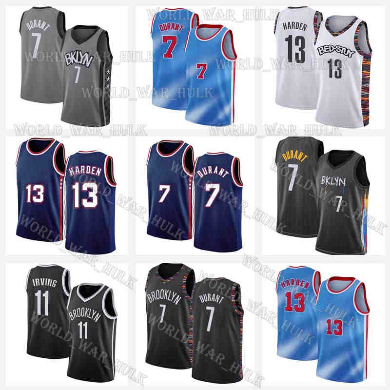 

Kevin 7 Durant Jersey Kyrie 11 Net James 13 Harden Basketball Irving Jerseys Brooklyns New Mens Season 75th Anniversary Black City Blue Uniform Edition 2022 2021