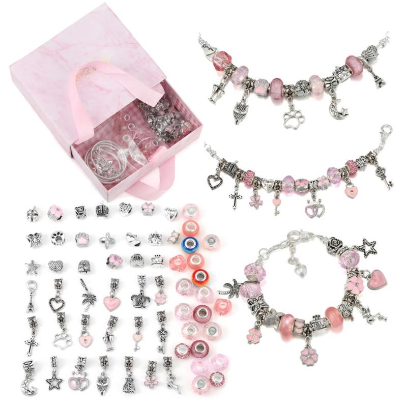 

Earrings & Necklace Jewelry Set DIY Beading Accessories Charm Lady Bracelet Decoration Making Children's Creative Birthday Gifts Direct Ship, Silver
