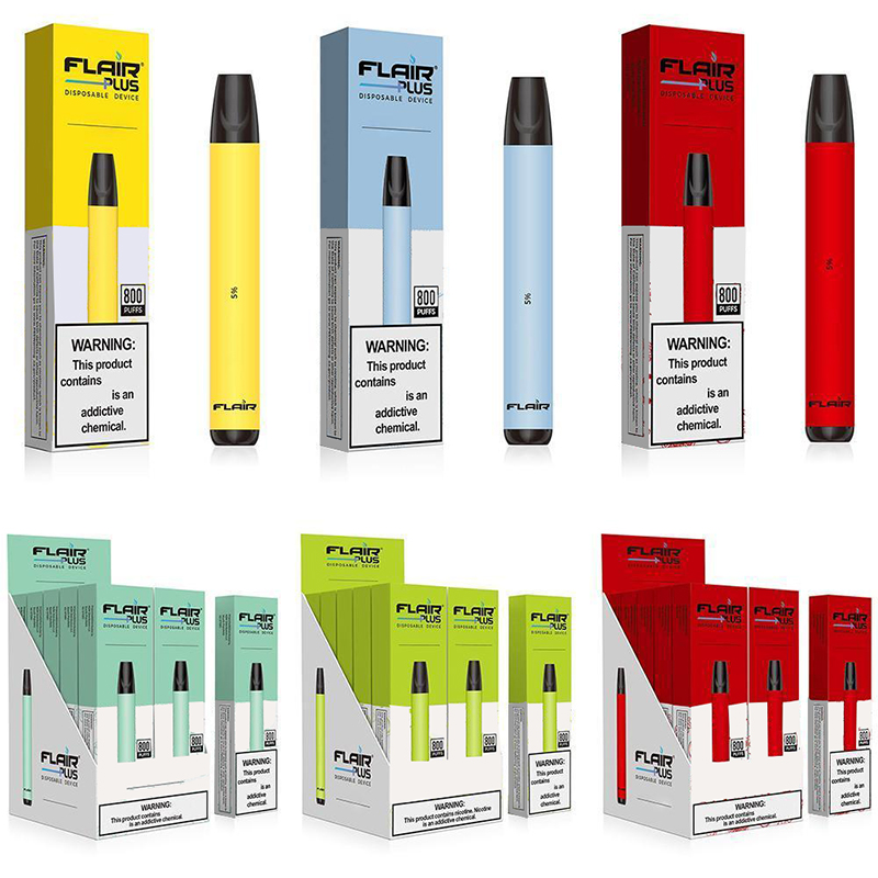 

Flair Plus Disposable Vape E cigarettes 800 Puffs Pen Devices 3.5ml Pre-Filled Pods Cartridges Vaporizers 550mAh Battery Vapor bang xxl delta pens max flow