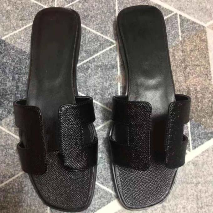 

Classics Fashion Women slipper Sandals Slides Summer Sexy real leather platform Flats Shoes Ladies Beach Slippers, #1
