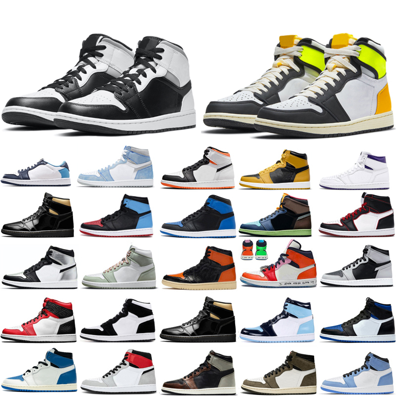 

Men 1 1s Basketball Shoes University Blue Bloodline Satin Snake Smoke Grey Dark Mocha Hyper Royal Obsidian Mens Women Trainers Sports Sneakers, Bloodline 36-47