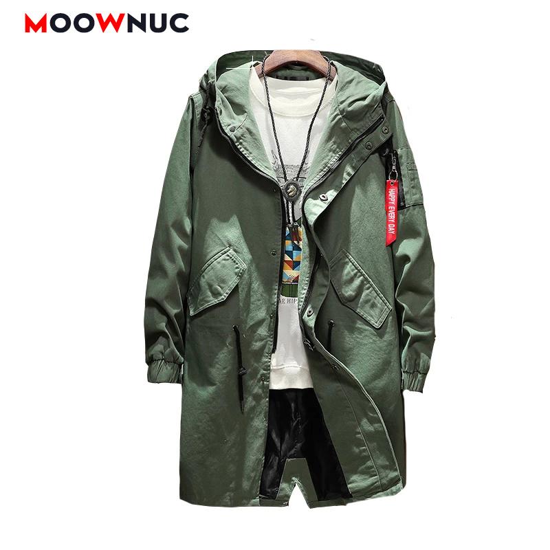 

Men's Trench Coats Casual Jackets 2021 Autumn Fashion Windbreaker Men Male Coat Spring Fit High-Quality Youth Streetdress Slim Brand MOOWNUC, Tan;black
