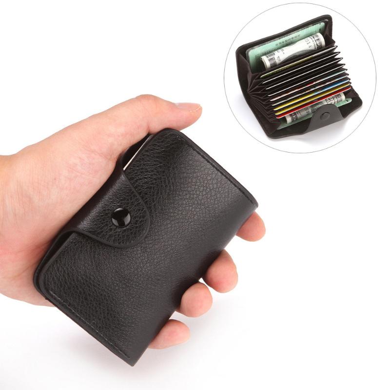 

Card Holders Fashion Business Holder Men Leather Wallet Bag Credit/ID/Bank Case, Black