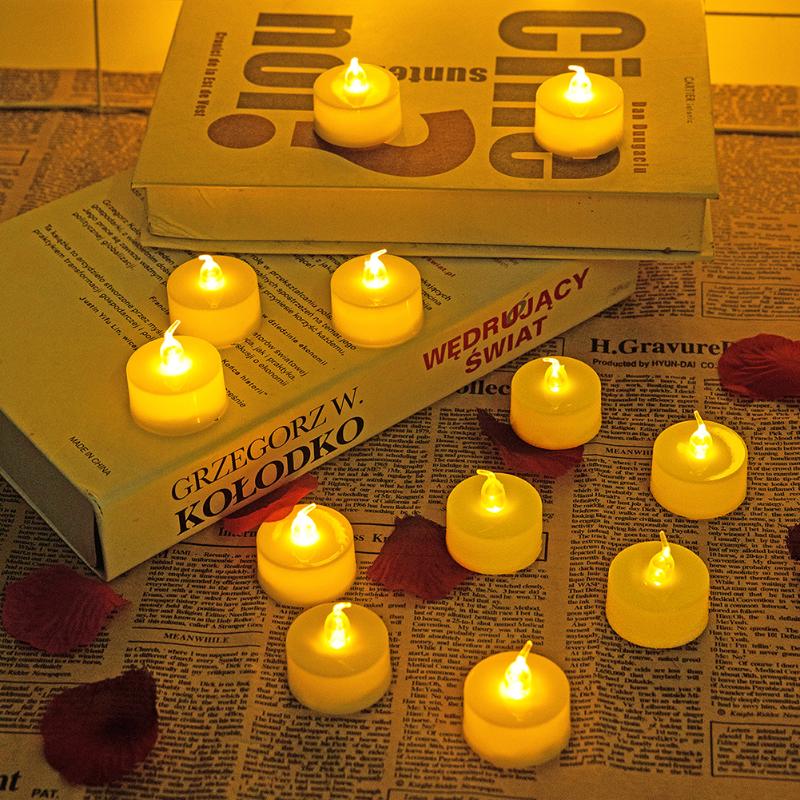 

Candles 12pcs Plastic LED Electronic Candle Nightlight Small Tea Wax Lamp Simulation Flameless Light Christmas Birthday Wedding D