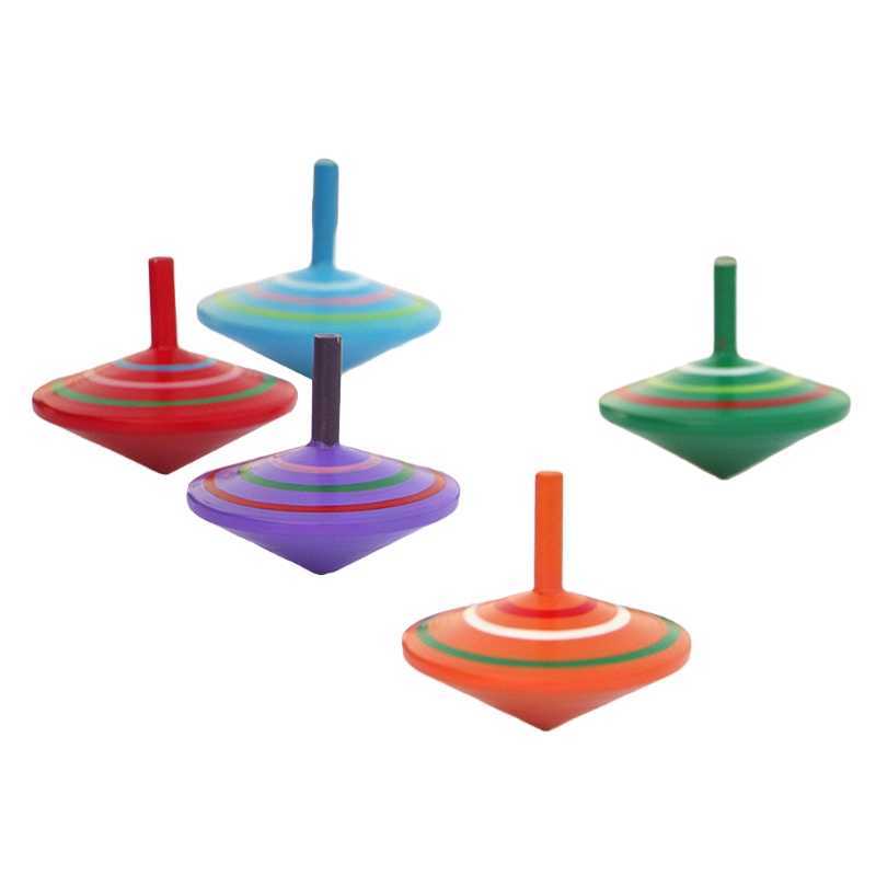 3Pcs Funny Cute Fruit Design Wooden Spinning Top Toys Leisure Hand Spinning Toys 