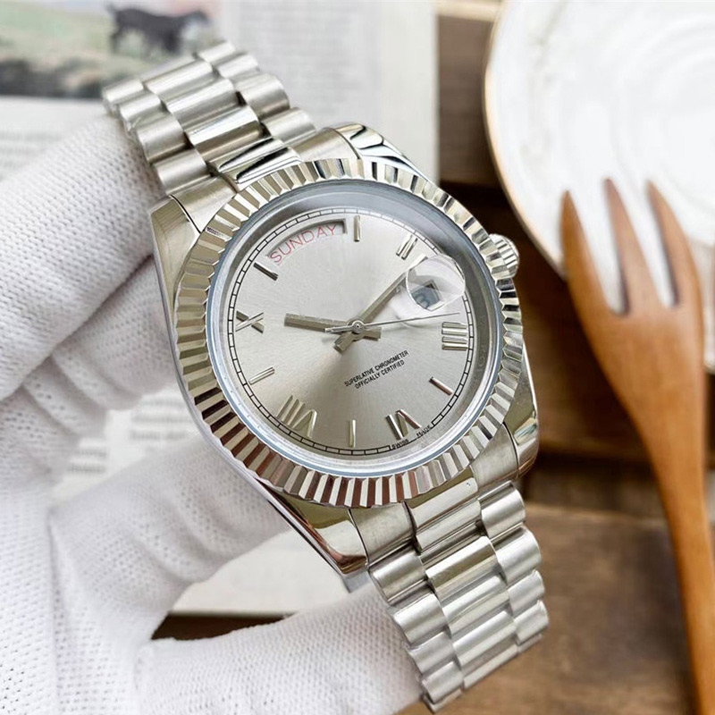 

Mens Automatic Mechanical Watch 41mm Full Stainless Steel Gliding Casp Wristwatches Montre de Luxe, Box