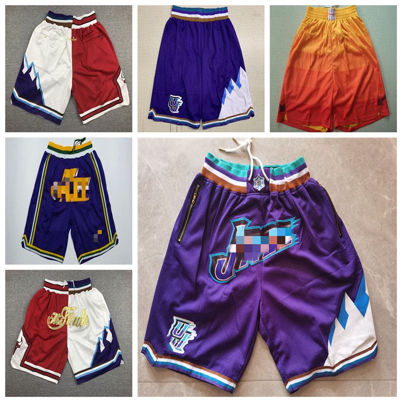 

Utah Jazz Retro Mens Just Don College Basketball Wears shorts Donovan 45 Mitchell John 12 Stockton 32 Malon Sweatpants City short Ed, Black