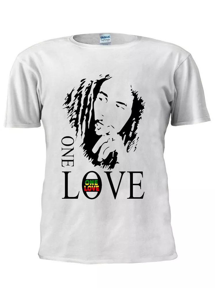 

bob marley one love t shirt jamaican reggae trendy tee men women tee m783, White;black