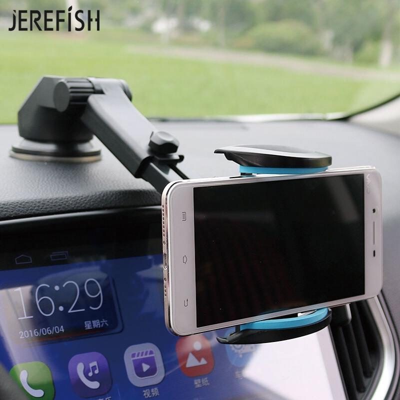 

Cell Phone Mounts & Holders JEREFISH Car Holder Washable Suction Cup Dashboard Windshield Mobile Retractable Mount Stand For GPS Device