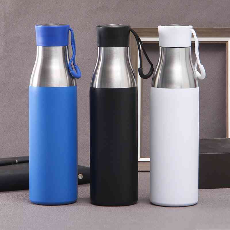 

Double layer vacuum stainless steel coke bottle creative portable thermos outdoor sports cup, White
