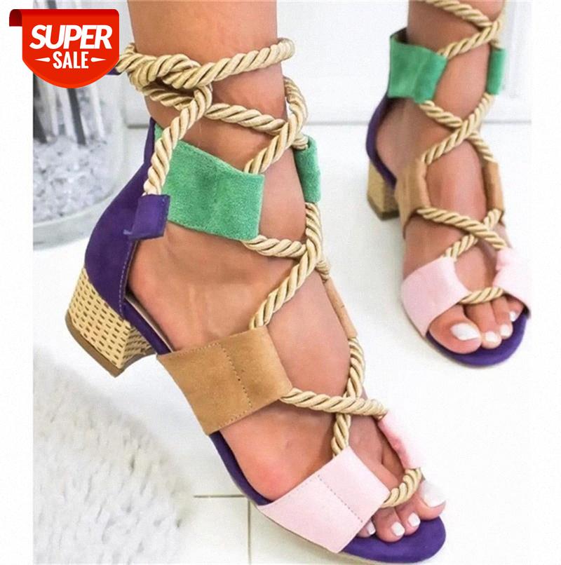 

Color-blocking hemp rope tied with fish mouth sandals women's thick and low-heeled large size hollow shoes 43 #TP8g, Black
