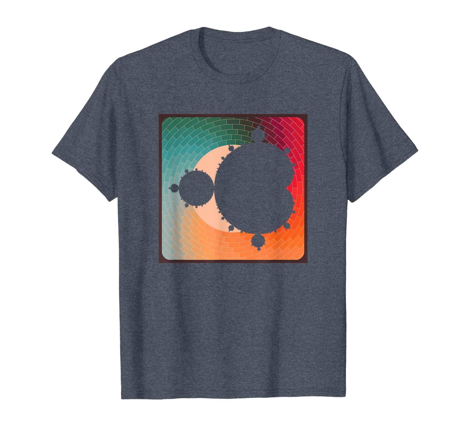 

fractal mandelbrot set - retro style t-shirt, White;black