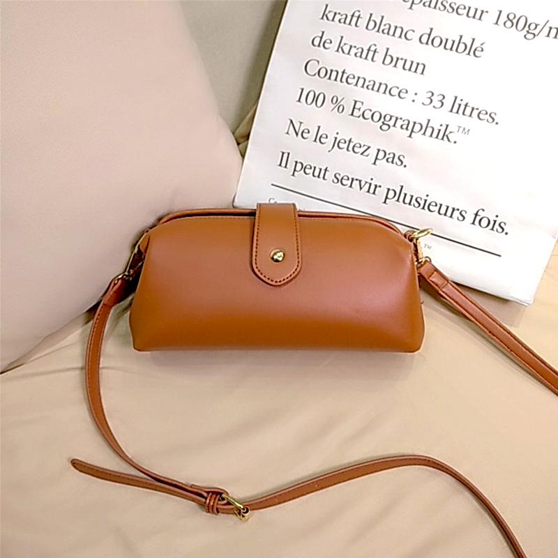 

Cross Body Women Crossbody Bag PU Leather Shoulder Bags 2021 Shopper Purse European And American Style Fashion Casual Solid Color Clip, Huangse