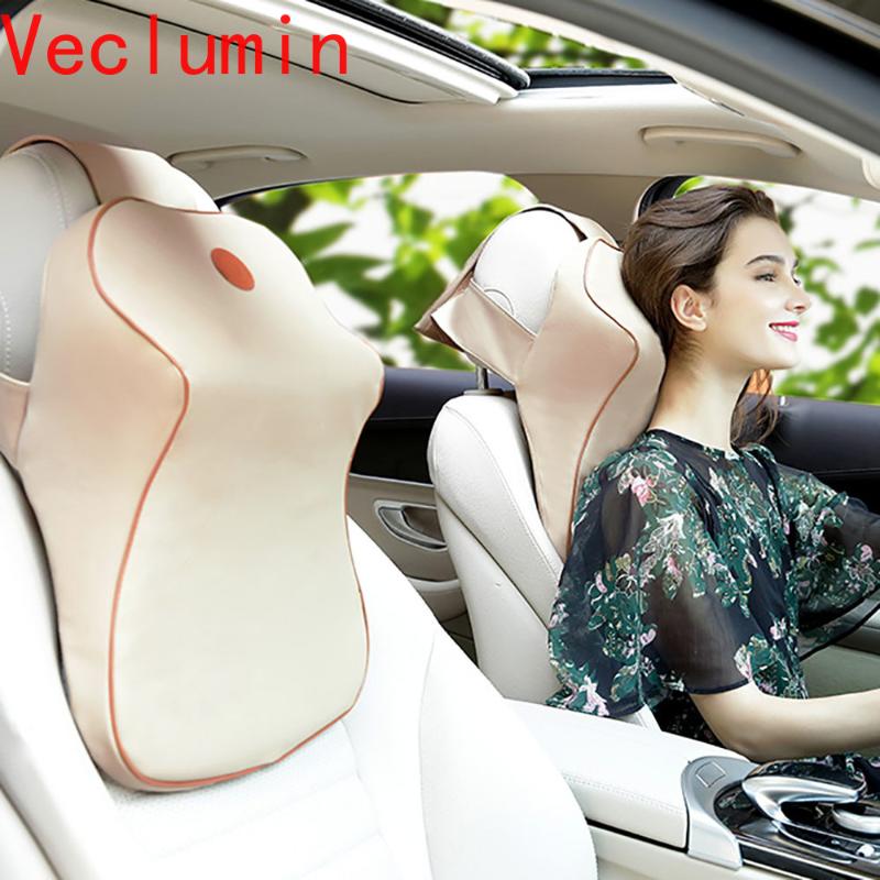 

Seat Cushions Car Pillow Memory Foam Leather Neck Breathable Head Support Rest Headrest Cushion Warm For Winter Accessories
