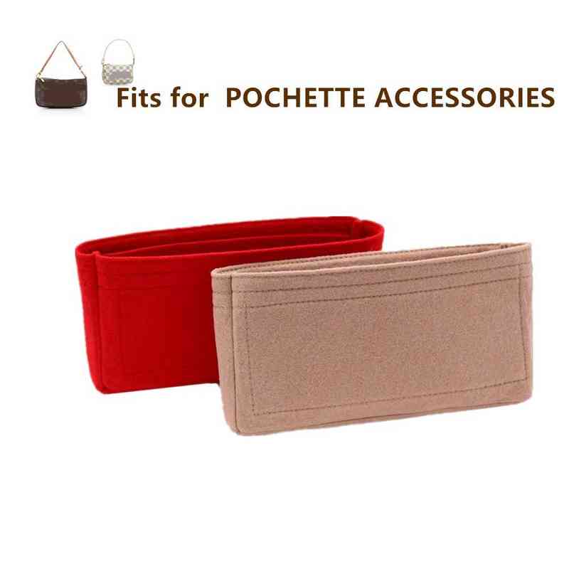 

For Mini Pochette Accessoires bag Insert Organizer Inner Purse Portable Crossbody designer handbag make up organizer 211206, Red