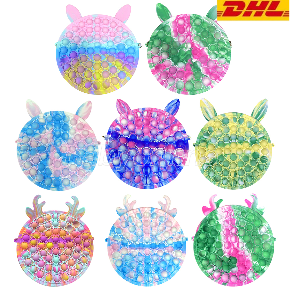 

Push Bubble Chain Shoulder Bag Squeeze Antistress Toy Creative Gifts for Adult Kids Decompression Fidget Handbag
