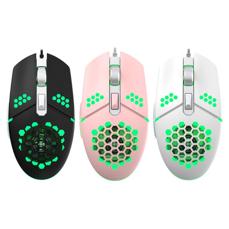 

Laptop Computer Ergonomic Mice Silent Office Notebook Mouse Pro Gamer PC With Cooling Fan Honeycomb Shell