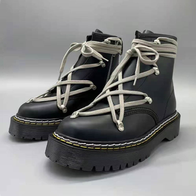 Boots Military Man Punk Trend Winter High Top Leather For Men Z4OW