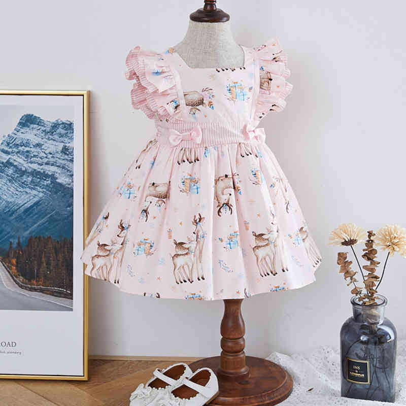 

Summer Baby Girls Sleeveless Printing Dresses Children Kids Girl Princess Clothing Party 210521, H50h048 pink