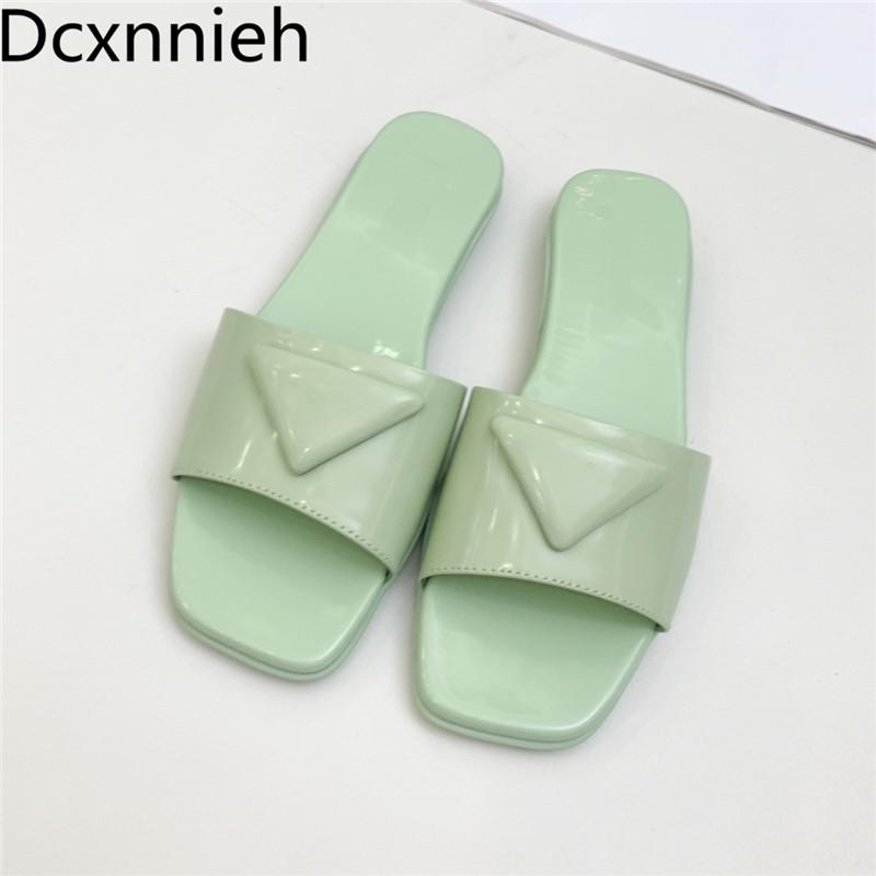 

Women Slippers Designer Leather Mules Casual Beach Shoes Woman Comfort Slides Summer Flat For Or Girl 2021, Black