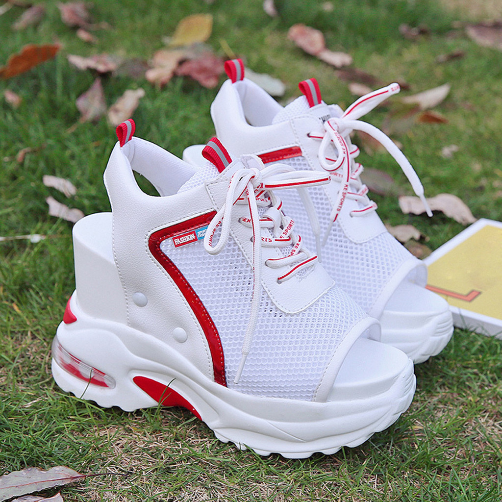 

Casual Shoes Women Sandals Female Summer Sponge Cake Thick Bottom Wedge Casual Shoes Cross-tied s #G4, Red&7