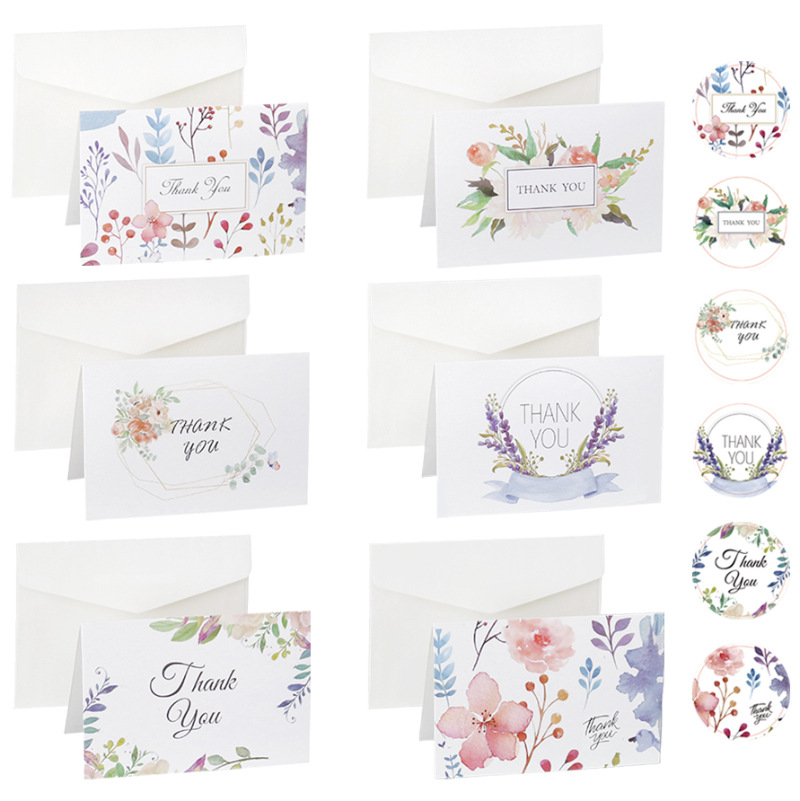 

Thank You Greeting Card Flower Pattern 6 Styles Pack 1221726