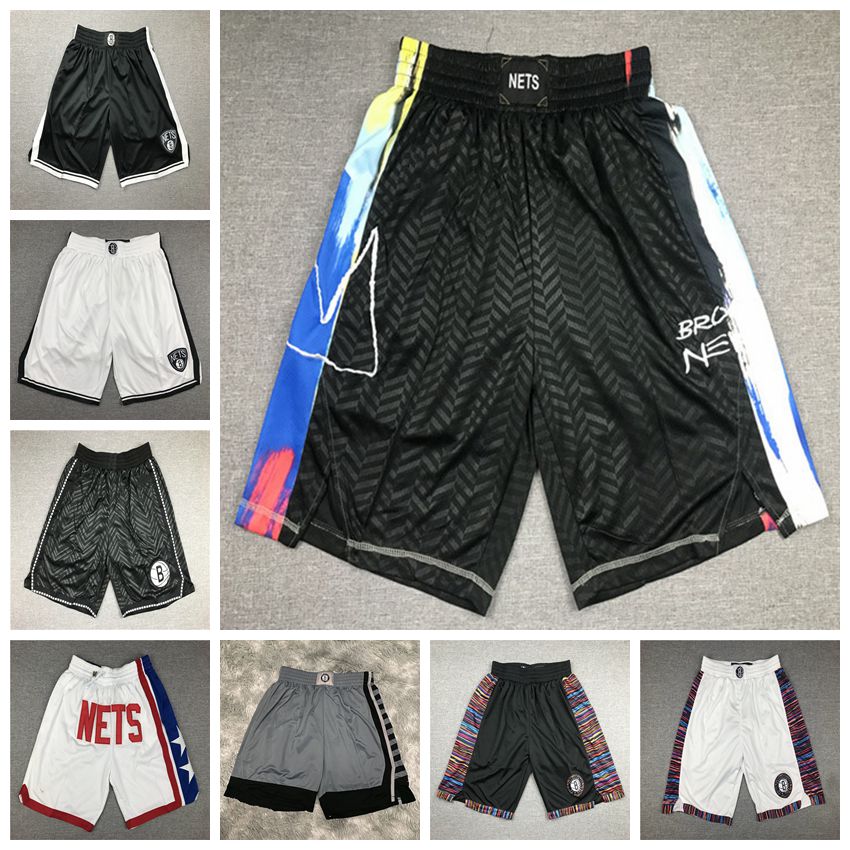 

Brooklyn Nets Basketball Shorts Mens College 11 Irving Kevin 7 Durant 13 Harden Nba Shorts 2021 Swingman City Black Edition White