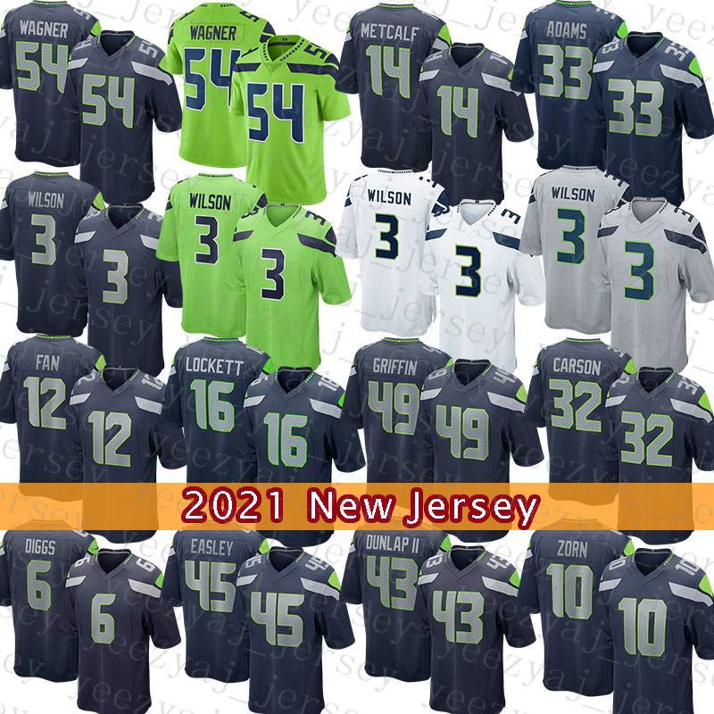 

3 Russell Wilson 14 DK Metcalf Football Jersey 33 Jamal Adams Fan 12s Bobby Wagner Tyler Lockett Steve Largent Chris Carson Shaquem Griffin K.J. Wright Poona Ford Tatupu, Mens-haiying