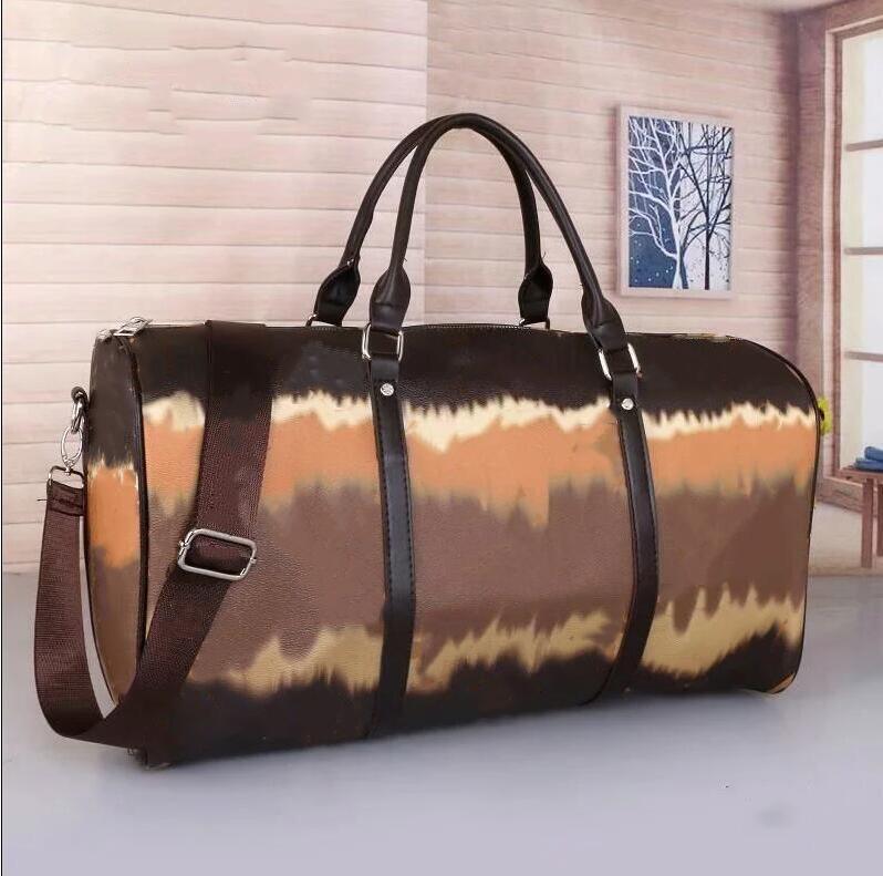 

2021NEW 50CM large capacity women duffel bags travel handbag sale quality pu men shoulder bao carry on luggage bottom rivets with lock head #5188, Customize