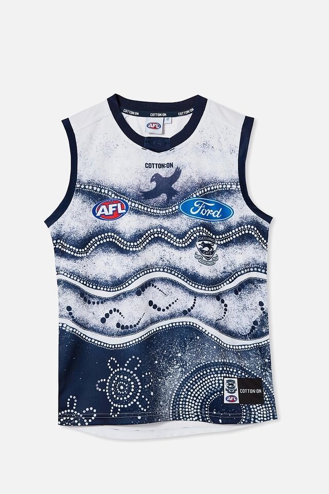 

2021 GEELONG CATS GUERNSEY INDIGENOUS RUGBY JERSEY size S-M--XL-XXL-3XL, Guernsey jersey