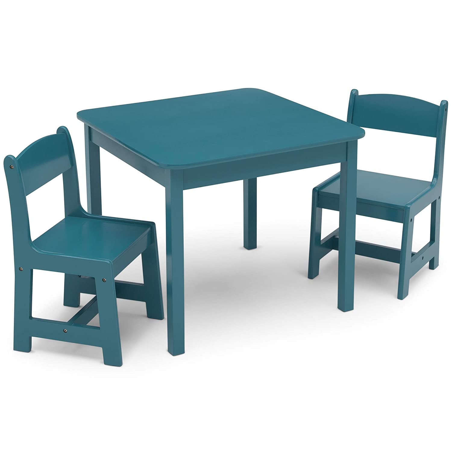 

Children MySize Kids Wood Table and Chair Set (2 Chairs Included) - Ideal for Arts & Crafts, Snack Time, Homeschooling, Homework More, Deep Blue