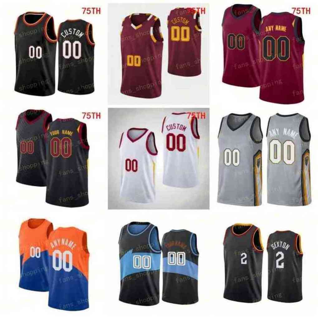 

Custom Printed 75th City Basketball Jerseys Rajon 1 Rondo 4 Evan Mobley 35 Isaac Okoro Kevin 0 Love Collin 2 Sexton Cedi 16 Osman Jarrett 31 Allen Brandon 00 Goodwin, As