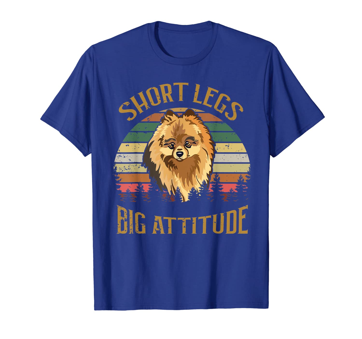 

Retro Vintage Short Legs Big Attitude Pomeranian Tshirt Gift, White;black