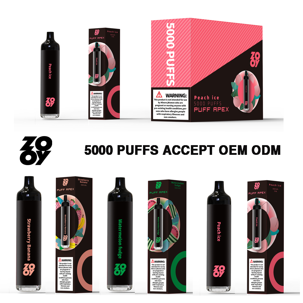 

100% Authentic Electronic Cigarette ZOOY puff Disposable Vape Pen 5000puffs Pre-Filled 12ML Capacity With 550MHA Rechargeable battery Mesh Coil