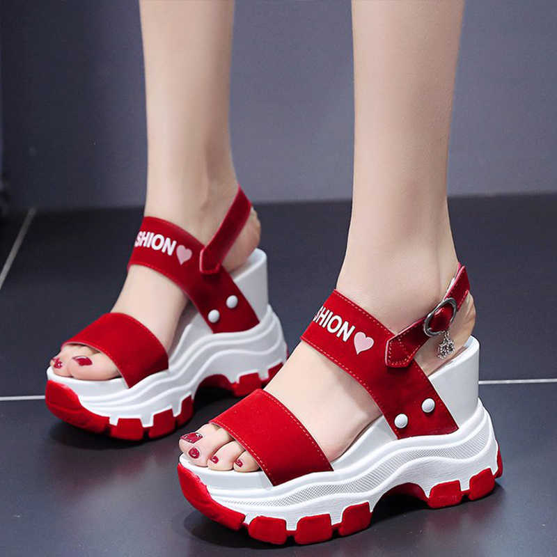 

Classic luxury Designer Women's Shoes Chunky Heeled Summer 2022 Woman Black Red Pink High Heels Women Wedge Heel Platform Sandal TopSelling