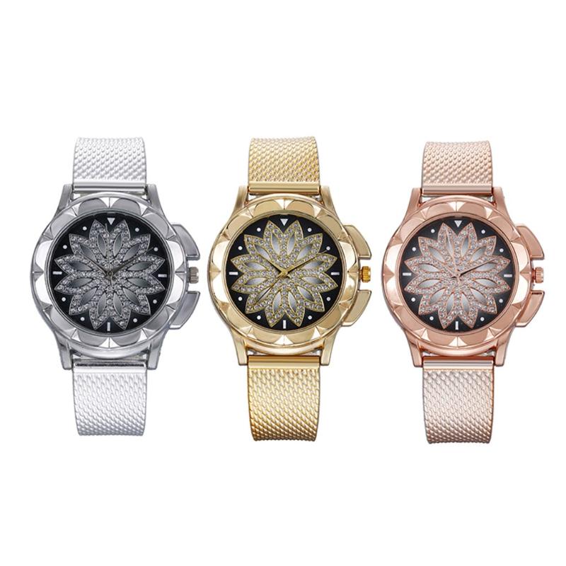 

Wristwatches Ladies Gold Clock Wrist Watches Diamond Watch Women Rhinestone Elegant For Relogio Masculino, Silver