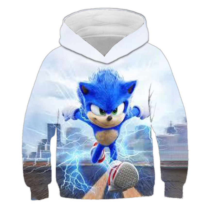 

2021 summer hoodie casual sweater movie sonic digital print couple hoodie r4gh, Black