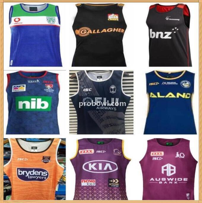 

2020 2021 Fashion Cowboys Wests Tigers Brisbane Broncos Maroons rugby Jerseys New South Wales Blues State Fiji knight Eels vest jersey, Brown