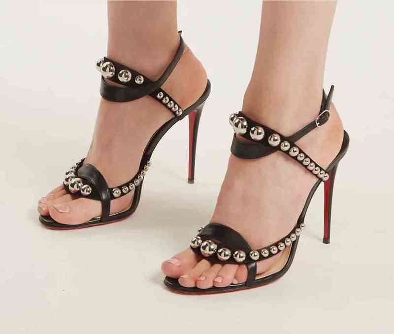

shoes 2022 sandals Red Bottom High Heels Galeria stud-embellished leather